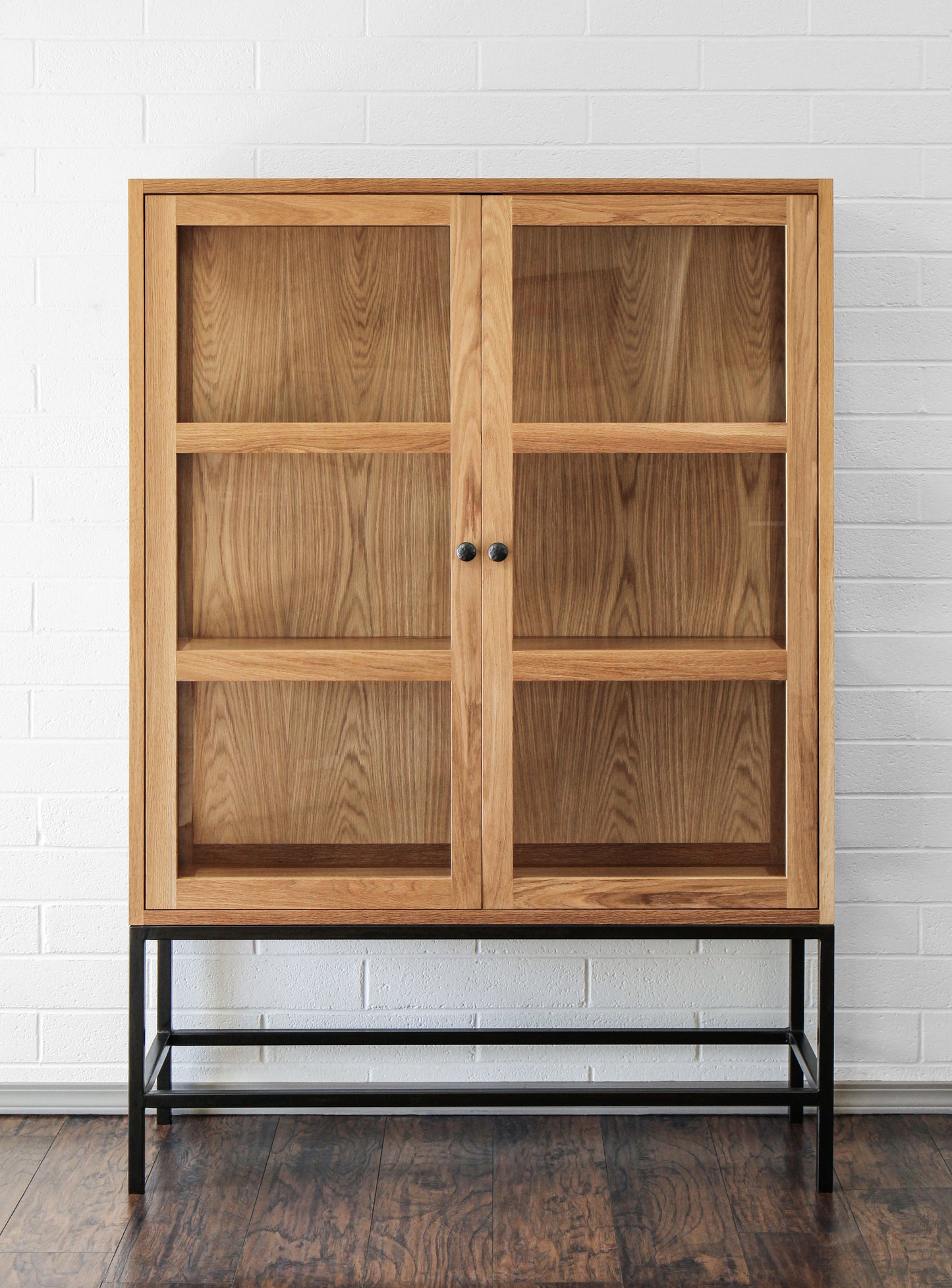 White oak display cabinet.