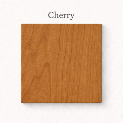 Wooden sample with cherry finish on a white background